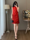 Summer national style new Chinese style sleeveless French heavy jacquard dress women's foreign style light luxury beautiful improved cheongsam dress