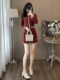 Autumn Socialite Fashion High-End French Style Rich Girl Vibe Chic Waist-Cinching Long-Sleeve Dress with a Sense of Sophistication