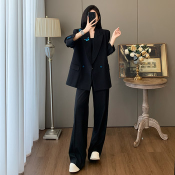 French-Style Long-Sleeved Fashionable Loose Casual Professional Blazer for Women with Butterfly Embroidery, Versatile and Stylish Small Suit