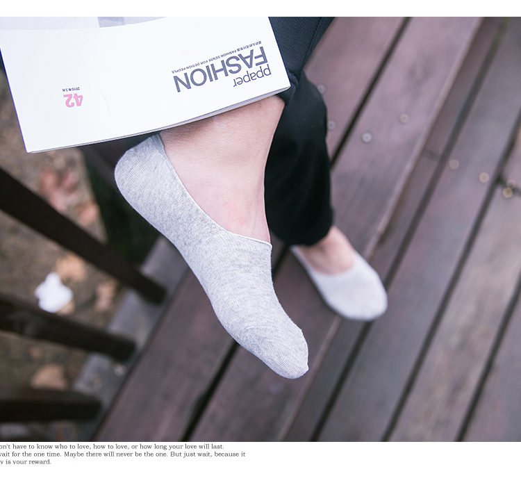Vớ nam vớ cotton nông miệng vớ đậu Hà Lan giày đen trắng chống trượt mùa hè mỏng phần vô hình vớ nam vớ tất cao cổ