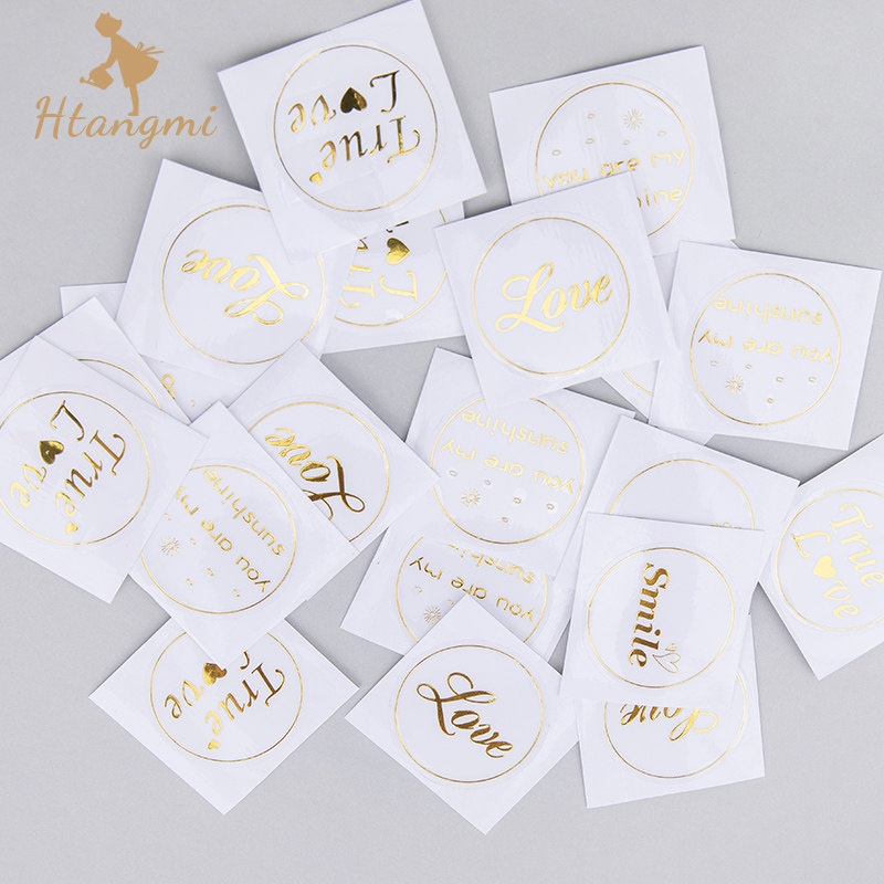 New Flower Packaging English stamped Sticker Bouquet Decorated Adhesive Sticker Gift Outside Packaging