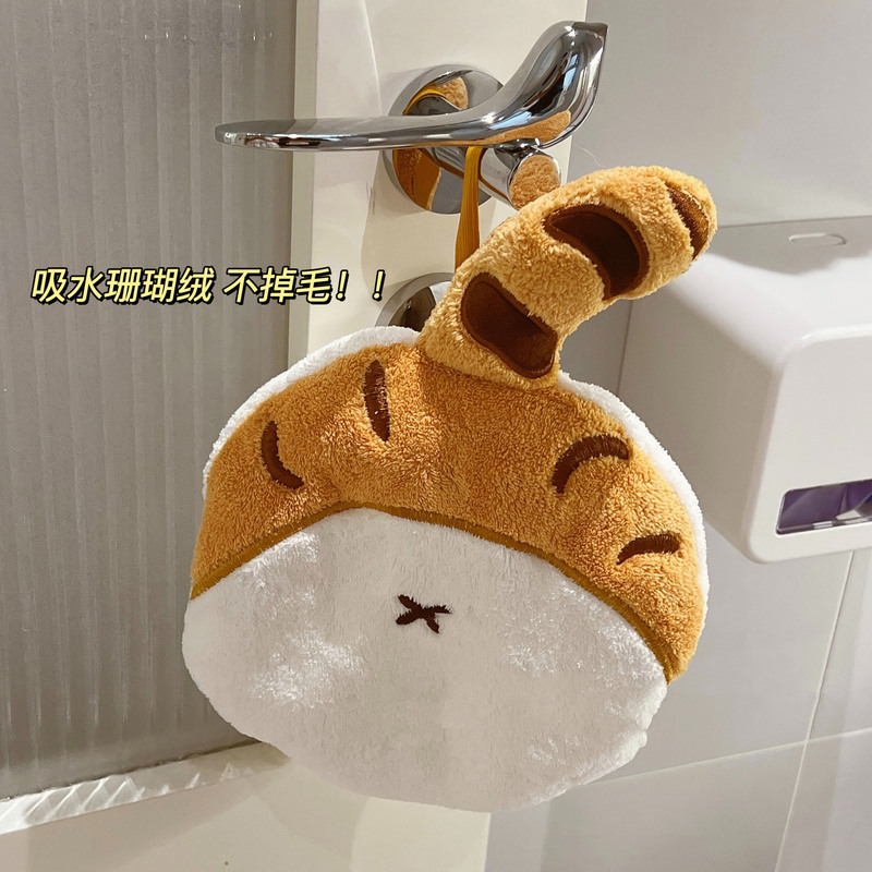 Cute Little Tiger Hand Towel, Hanging Type, for Home Kitchen and Bathroom, Thickened for Children, Lint-Free, High Aesthetic Value