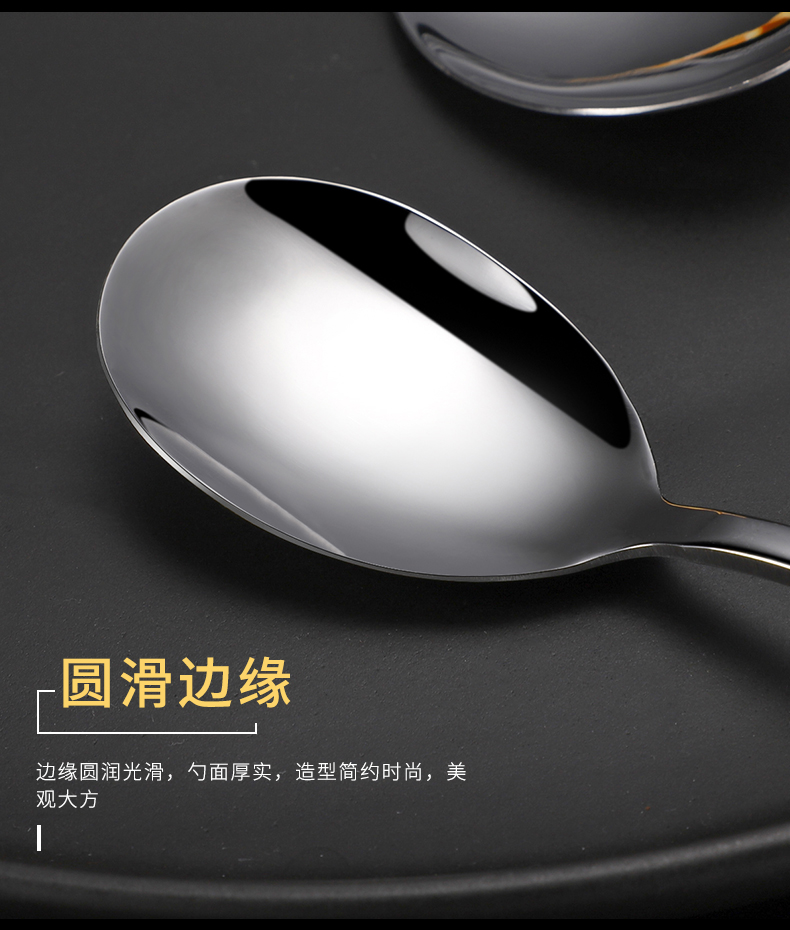 Qingbo thép không gỉ Hàn Quốc bộ đồ ăn gia đình người lớn tay cầm dài đũa đặt muỗng nhà hàng thương mại bộ chén dĩa cao cấp