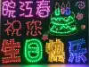 Happy birthday LED light card Birthday blessing light card custom text luminous props should help folding soft banner