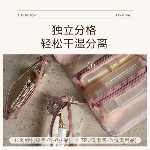 Косметичка, портативная вместительная и большая сумка через плечо, складная сумка для хранения для путешествий, изысканный стиль, коллекция 2021