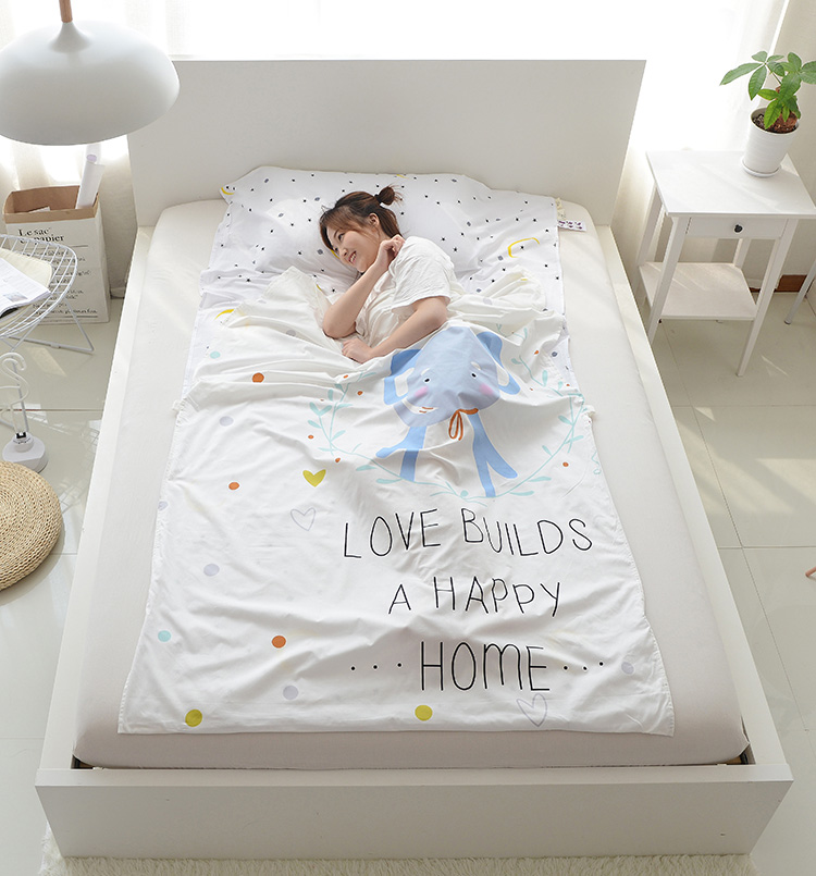 Nếu lông in ấn khách sạn bẩn túi ngủ người lớn trong nhà cotton di động du lịch mỏng túi ngủ nguồn cung cấp du lịch