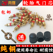 American pure copper tire valve core Car valve Motorcycle tram bicycle pure copper valve needle vacuum nozzle cap