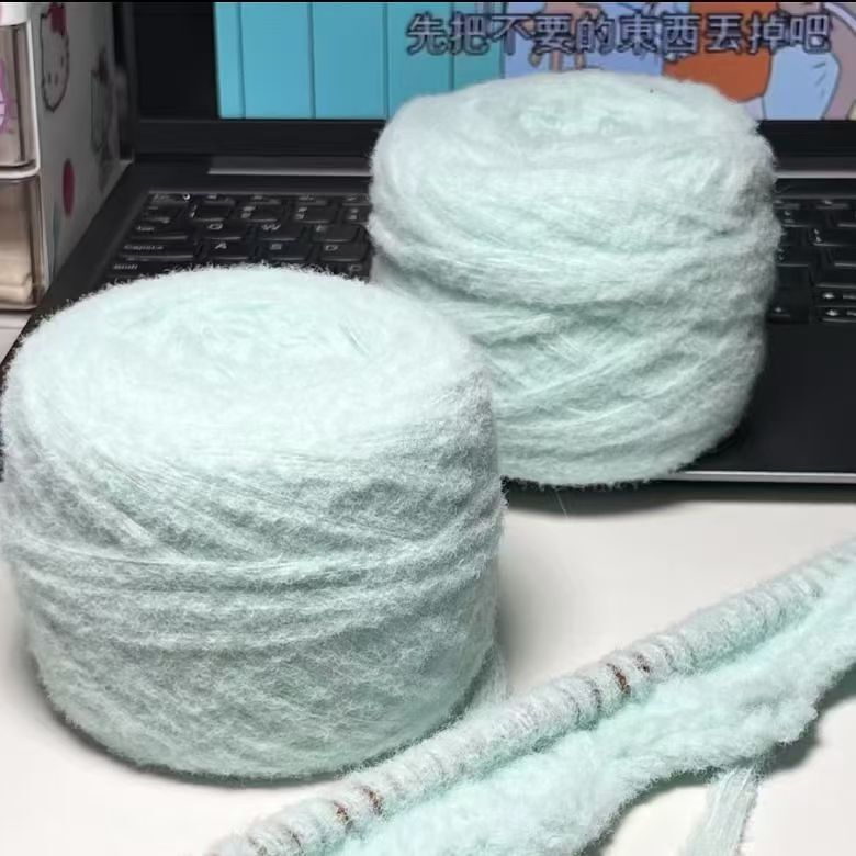 Cotton Candy Yarn Scarf, Hand-Knitted DIY Heart-Shaped Cloud, Special Milk Mousse Waffle Scarf