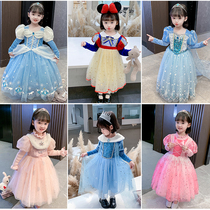 Halloween Little Girl Snow White Dress Ice Aisha Alice Dress Rapunzel Cinderella Dress