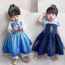 ins and snow baby chic edge 2elsa princess apron girl love sa anna hooded sweatshirt for drawing and eating around