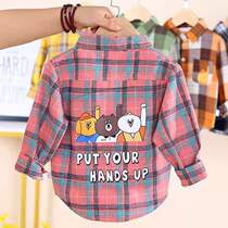 Spring and Autumn Boys Shirt Pure Cotton Baby Long Sleeve Top Children Autumn and Winter Plus Shirt Shirt Children Childrens Wear Autumn Clothing