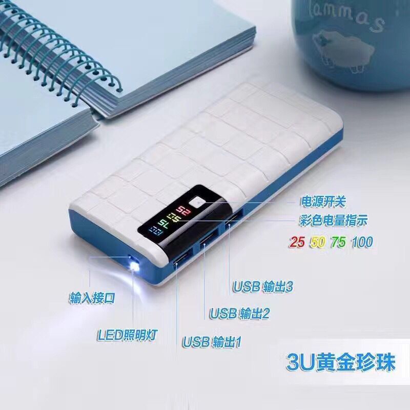 Màn hình kỹ thuật số 3U16800 mAh Điện thoại di động sạc điện thoại di động có đèn LED có thể tùy chỉnh LOGO dung lượng lớn