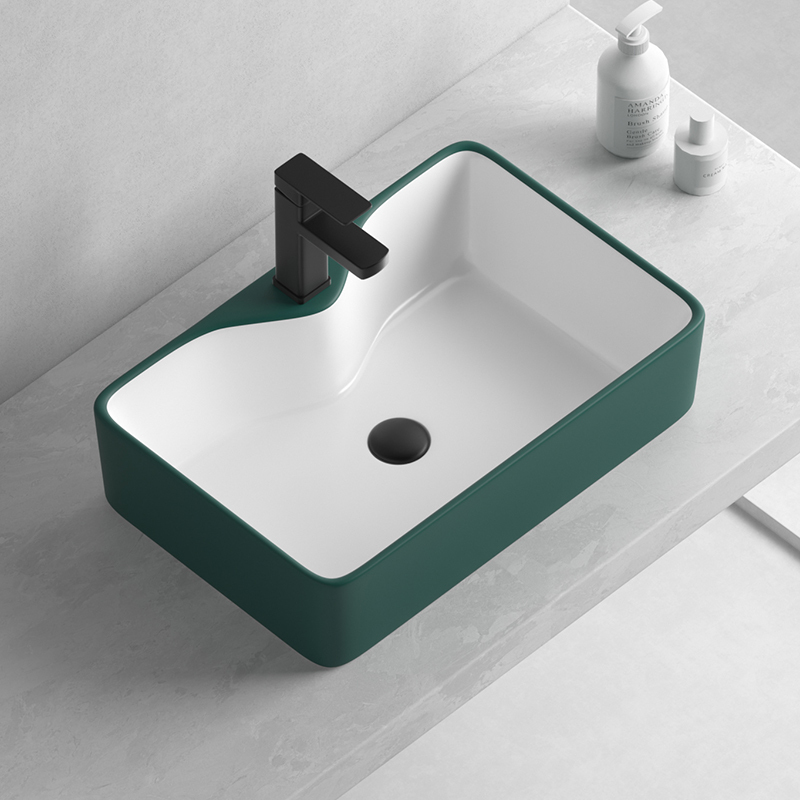 Nordic Minimalist Green Countertop Basin, Light Luxury Washbasin, Bathroom Ceramic Washbasin, Washstand, Sink Nordic Minimalist Green Countertop Basin, Light Luxury Washbasin, Bathroom Ceramic Washbasin, Washstand, Sink