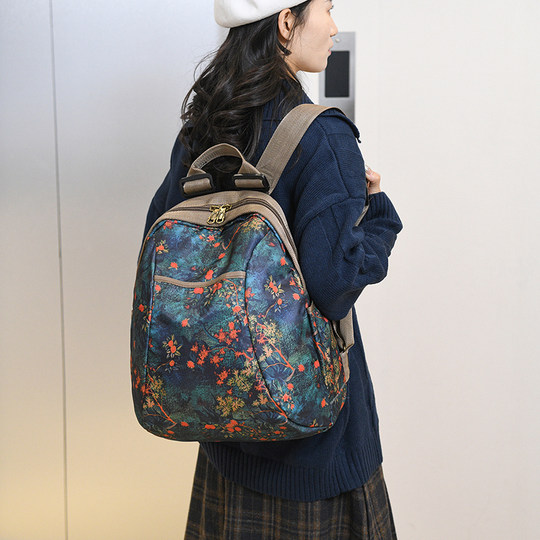 Casual backpack, fashionable and versatile, lightweight school bag for women's travel, multifunctional Oxford cloth backpack, large capacity mommy bag