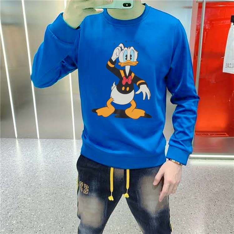 Autumn new boys and girls Donald Duck print casual pullover long-sleeved round neck baby children's clothing spring and autumn coat