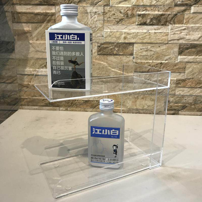 Beverage Promotion Display Stand Acrylic Double Layer Transparent Display Stand Hand Sanitizer Supermarket Counter Event Promotion Shopping