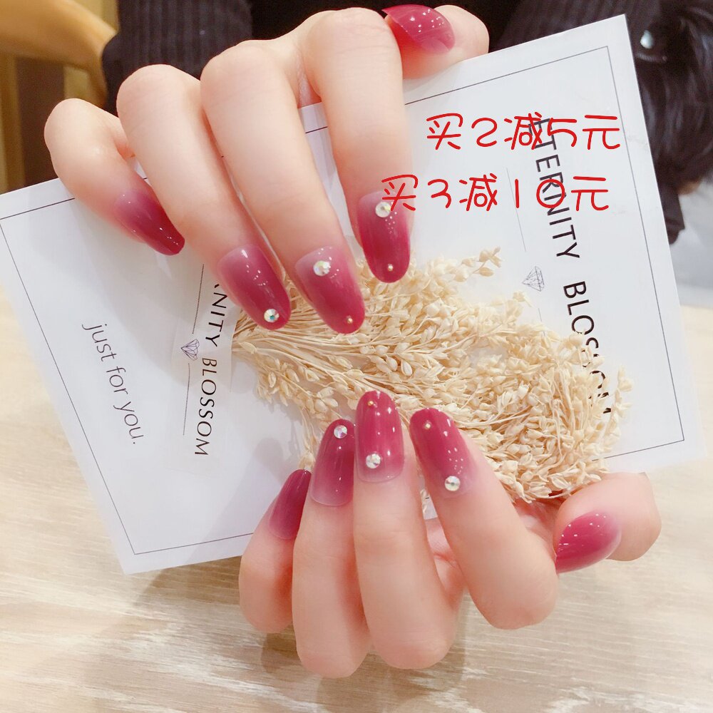 High-quality wearing nail manicure finished female nail piece reused disassembly students pregnant women can use fake nail patches
