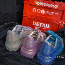 Mcqueen full diamond womens shoes burst white shoes 2021 new full diamond thick bottom muffin increased rhinestone single shoes tide