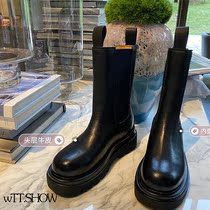 Bv thick bottom first layer cowhide Martin boots womens 2021 new womens shoes summer ins British style Chelsea boots