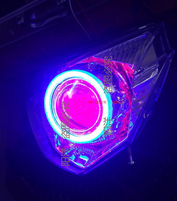 UM125T lắp đặt không phá hủy đôi mắt thiên thần xenon đèn đôi ống kính quỷ mắt xe máy đèn pha xe máy vuông
