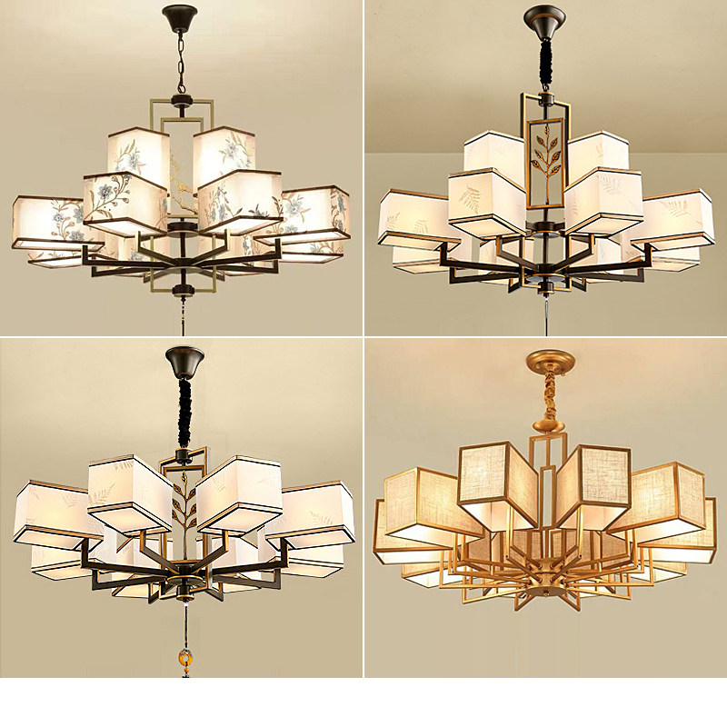 New Chinese Chandelia Living-room Light Dining Room Lamp Book House Modern Brief Imitation Antique Tea Room Engineering Plan Zen of Chinese Wind