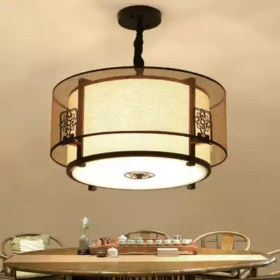 New Chinese chandelier Bedroom dining room suction and hanging dual-use Simple modern antique Zen Teahouse Chinese style study lamps