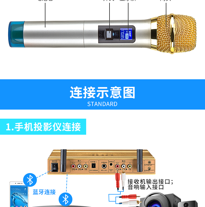 Micrô không dây C.O.K W-509 TV Bluetooth Máy tính karaoke karaoke Âm thanh karaoke karaoke một cho hai - TV tivi casper 32 inch