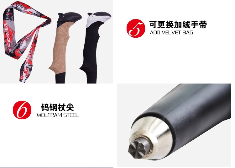 Trailblazer carbon trekking cực gấp mía siêu nhẹ khóa 4 sợi carbon đi bộ dính siêu ngắn với một cây gậy gậy cho người mù
