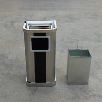 Thickened Stainless Steel Trash Can Hotel Lobby Mall electric building with ashtray Vertical litter Peel Bucket