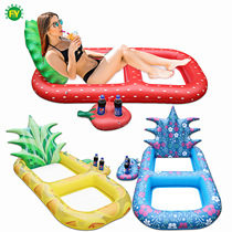 Spot inflatable water pineapple backrest floating strawberry mesh deck chair floating bed maple floating swimming ring seat