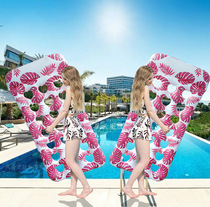 Cross-border spot new inflatable swimming pool water backrest lounge chair mesh hammock floating bed maple leaf love hole floating row