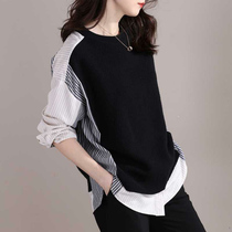 Foreign Trade Raw Single Womens Clothing Special Cabinet Italy First-line Brands Cut and Cut Clear Barn Outlet Eurogoods Fake Two Trendy Shirts