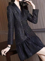 Foreign Trade Womens Clothing Outlet International Big Card Clearing House Cut Mark External single Yu Single European goods Early autumn name Yuanyu Temperament Dress Skirt