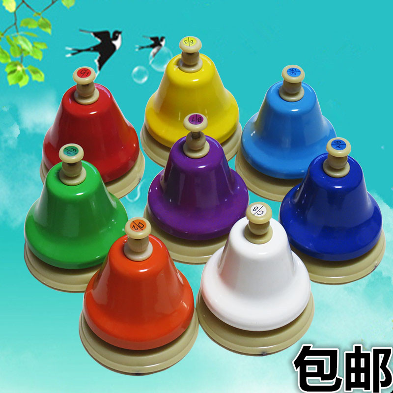 Orff eight-tone press bell 8-tone press bell children's percussion instrument eight-tone lesson bell tone sense bell melody bell