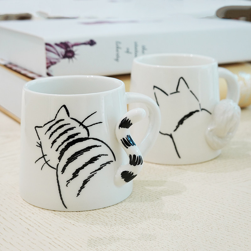 DearDali Day Style Cartoon Three-dimensional Super Cute Cat Pooch Rabbit Coffee Cup Milk Cup Delivery