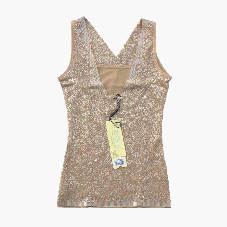 Khuyến mãi nổ Yan Yan 8922 đôi tre than mỏng phần ngực cơ thể định hình cơ thể quần áo / vest da màu xám quan lot nu