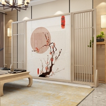 Chinese screen partition living room hotel lobby blocking porch entrance office clubhouse landscape hollow solid wood large seat screen
