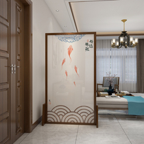 New Chinese solid wood screen partition porch living room decoration office home simple modern shelter light luxury seat screen