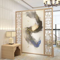 New Chinese screen partition living room Fashion Restaurant Hotel fabric movable partition porch landscape map