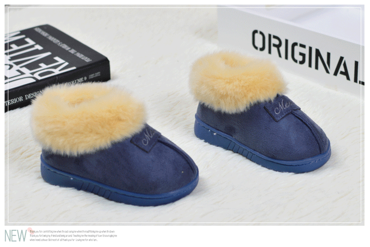 Chaussons enfants en suède pour hiver - semelle tendon - Ref 1007401 Image 23