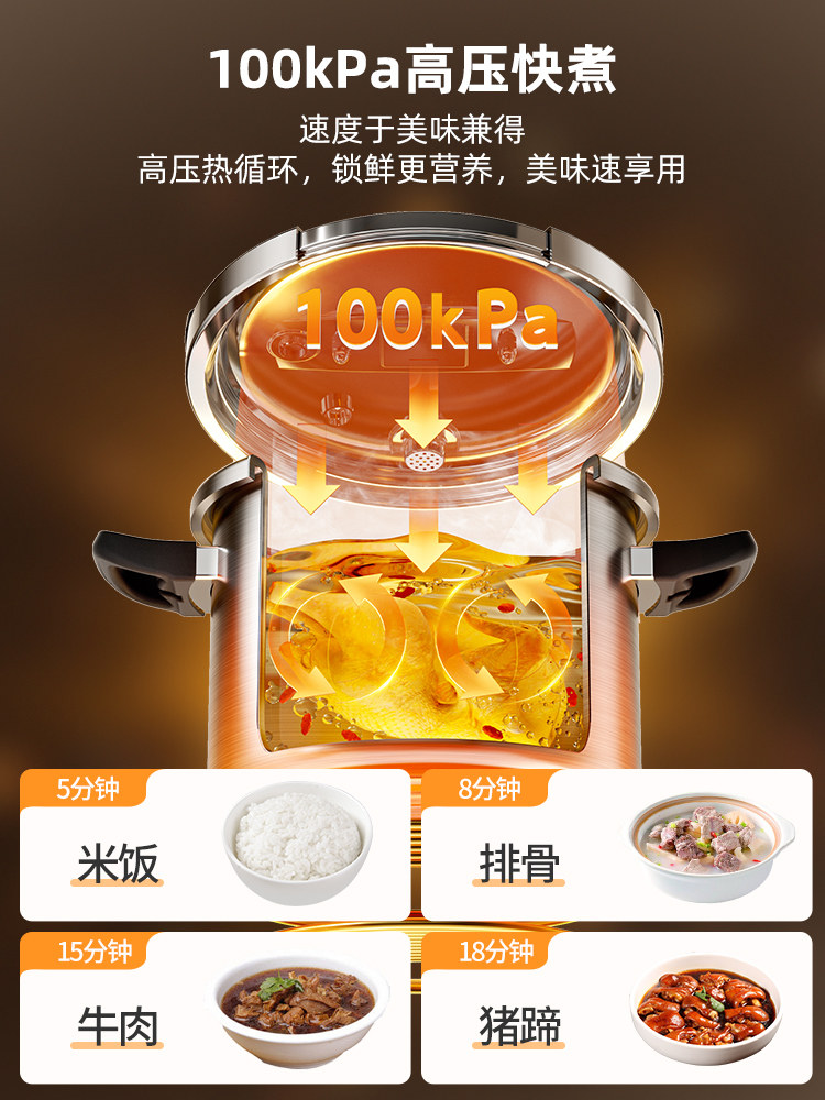 Aistar Pressure Cooker New Model Household Pressure Cooker Stainless Steel Explosion-Proof Small Induction Cooker Genuine Official Flagship Store