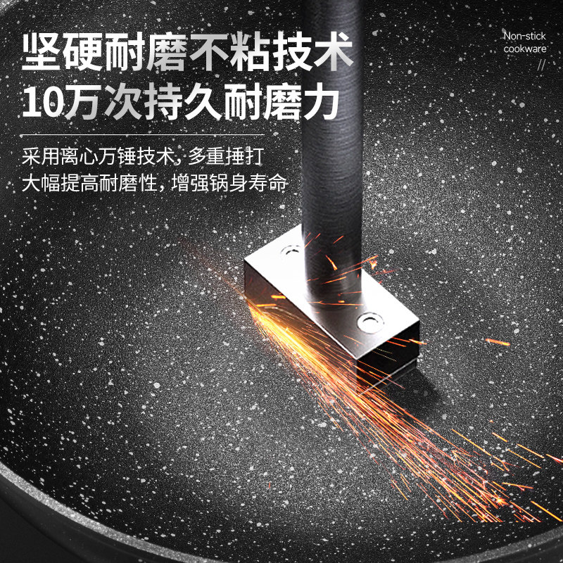 Aistar Non-Stick Frying Pan, Suitable for Induction Cookers and Gas Stoves, Multifunctional Household Cooking Pan, Flat-Bottomed Pan