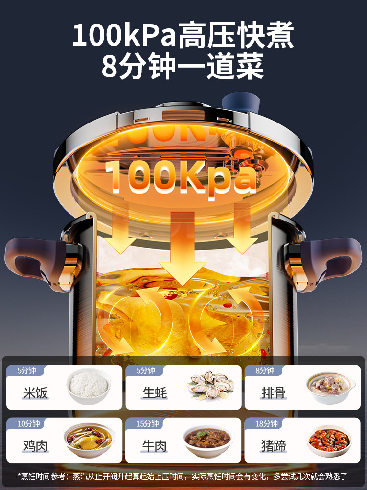 Aistar Pressure Cooker Stainless Steel New Model Pressure Cooker for Home Use Explosion-Proof Official Flagship Store Genuine Induction Cooker Open Flame