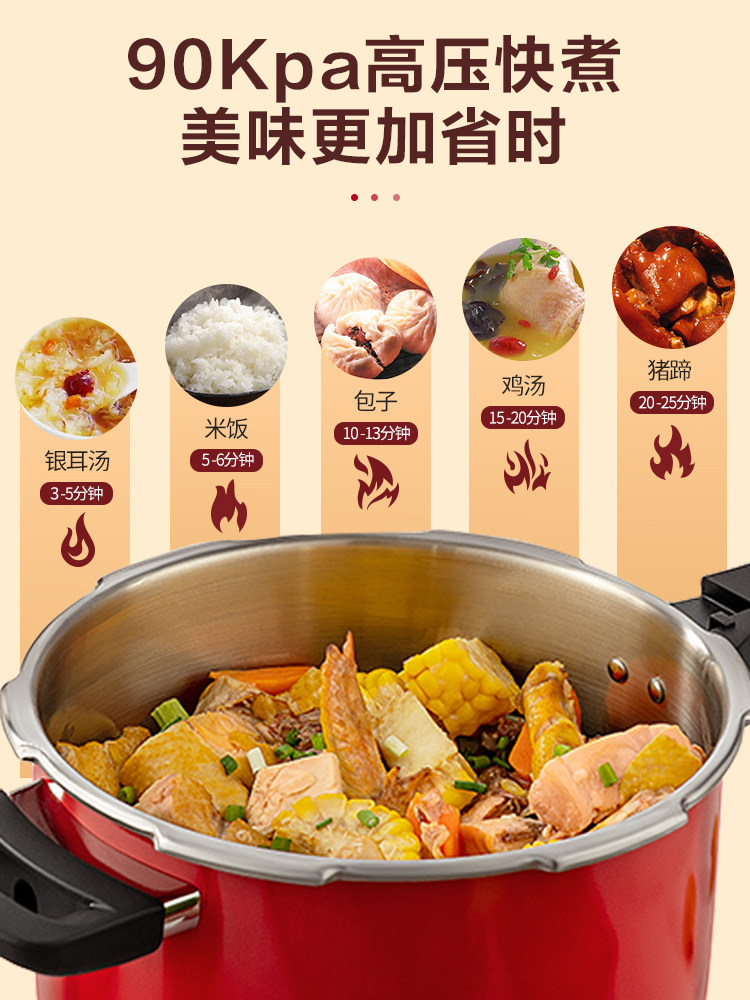 Aistar 304 Stainless Steel Pressure Cooker for Home Use, Thickened, Suitable for Induction Cookers and Gas Stoves, Genuine Explosion-Proof Pressure Cooker