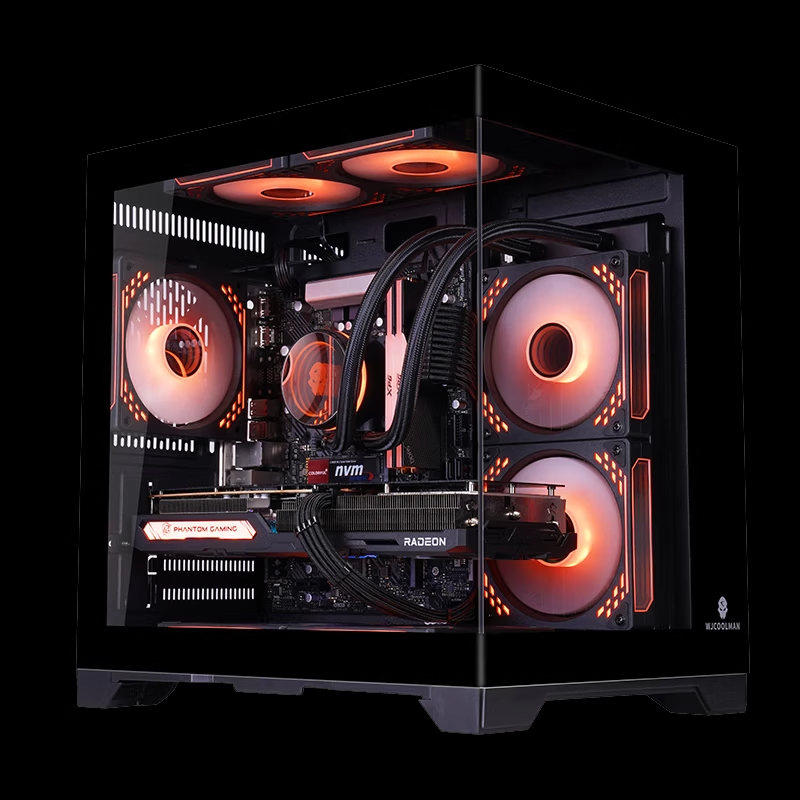 [Ten Billion Plus Subsidies + National Subsidies] Jingtian Huasheng Amd R5 5600 9600X/Rtx5060 5060Ti 16g Gaming Pc for Pubg, Lol, Delta Desktop Assembly DIY Host Rx7650Fre