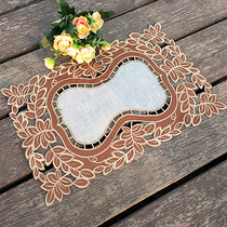 Foreign trade European style pastoral fabric embroidery coaster plate cushion decorative cushion table thermal cushion tea pad rectangular tablecloth