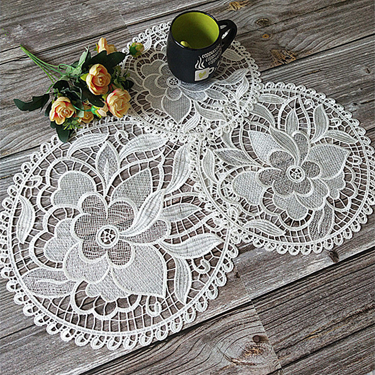 Han Style Eurostyle Lace Round Table Mat Vase Mat Coffee Tea Cup Cushion Disc Mat Vase Mat tea Set Mat Decoration Cushion