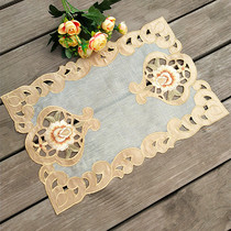 Foreign trade European pastoral fabric embroidery hollow tea set Tea tray pad Coaster plate pad Placemat decorative pad Multi-purpose cover towel