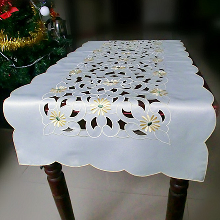 Foreign Trade Eurostyle Fields Garden Luxurious Hollowed-out Embroidery Table Flag Cloth Art Embroidered Table Tea Table Tablecloths Table Cloth Cover Towels Table Mat