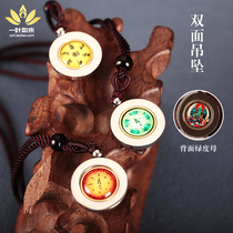 Titanium steel Buddha plate small round pendant Guanyin Wong finance and god Venetian drugmaker pendant male and female double face Sakyamuni Peanuts